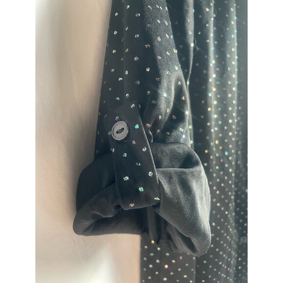 Teddi of California - Button Down Black with Glitter Polka Dots - Size 14 - Picture 5 of 6